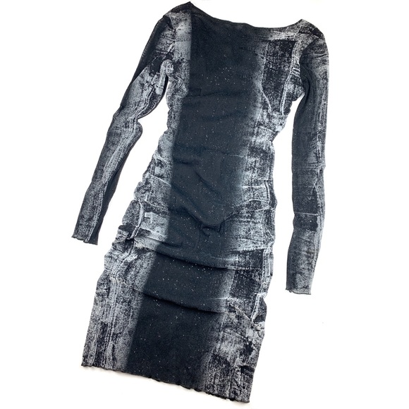 Deadstock Vintage Mesh Glitter Bodycon Dress | M - Picture 2 of 4